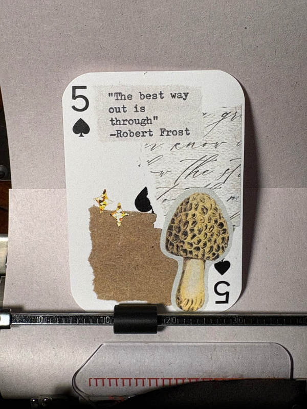 Mushroom Robert frost quote print by Mazerzine aceo art card