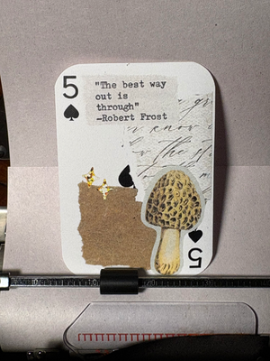 Mushroom Robert frost quote print by Mazerzine aceo art card thumbnail 1