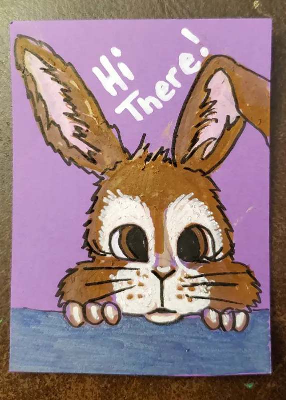Bunny aceo art card