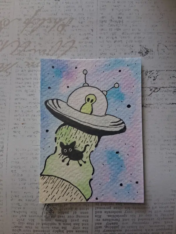 Abduction aceo art card