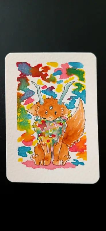 Painted Pupling aceo art card
