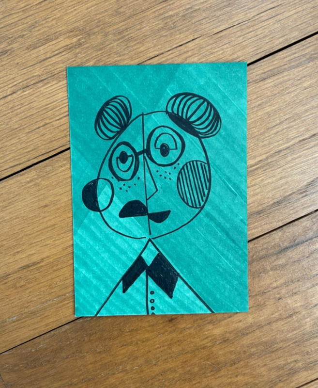 Circle Girl aceo art card