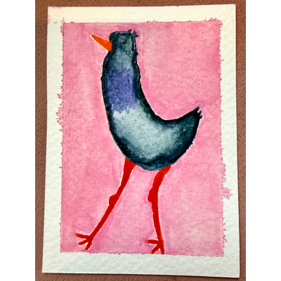 Leggy Lady aceo art card thumbnail 2