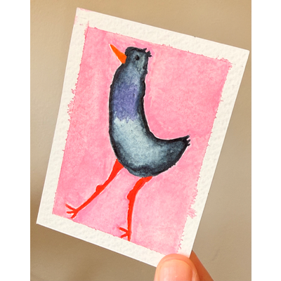 Leggy Lady aceo art card thumbnail 1