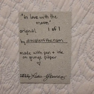 in love with the moon aceo art card thumbnail 2