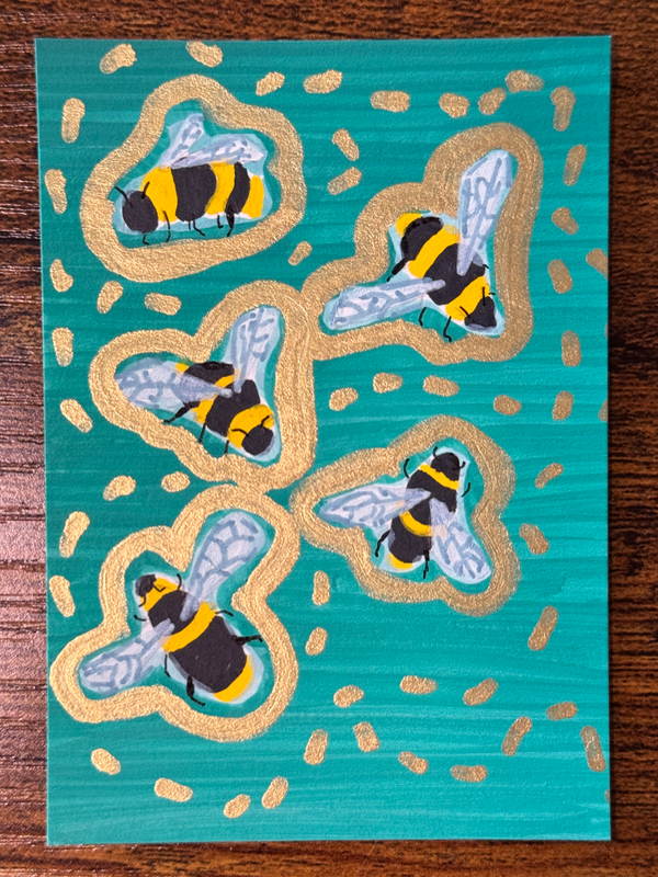 Bumble of Bees aceo art card