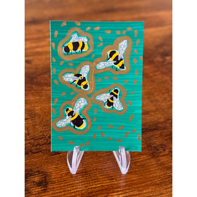 Bumble of Bees aceo art card thumbnail 2