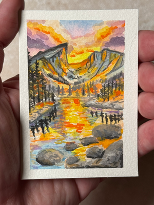 Dream Lake aceo art card thumbnail 2
