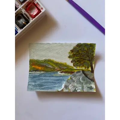 View from the Hudson aceo art card thumbnail 1