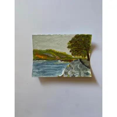 View from the Hudson aceo art card thumbnail 3
