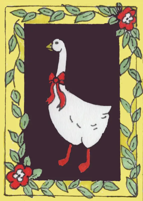 French country duck aceo art card