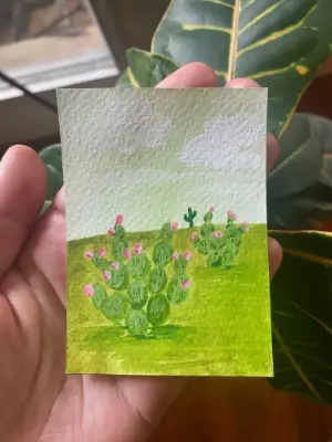 Cacti aceo art card thumbnail 2