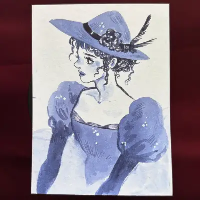 Garden party aceo art card thumbnail 1