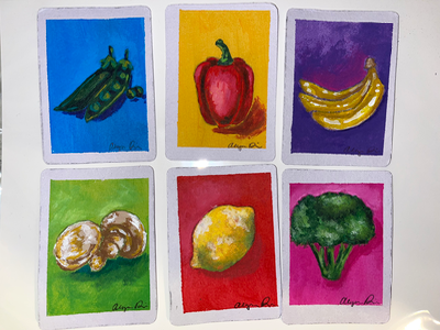 Acrylic bananas aceo art card thumbnail 2