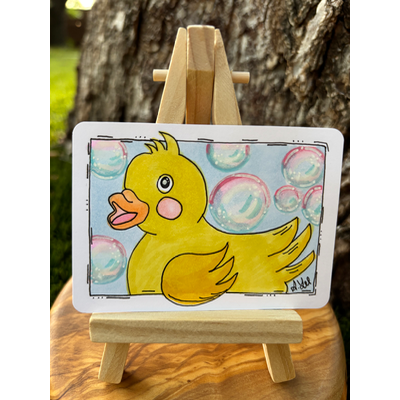 Rubber Ducky aceo art card thumbnail 2