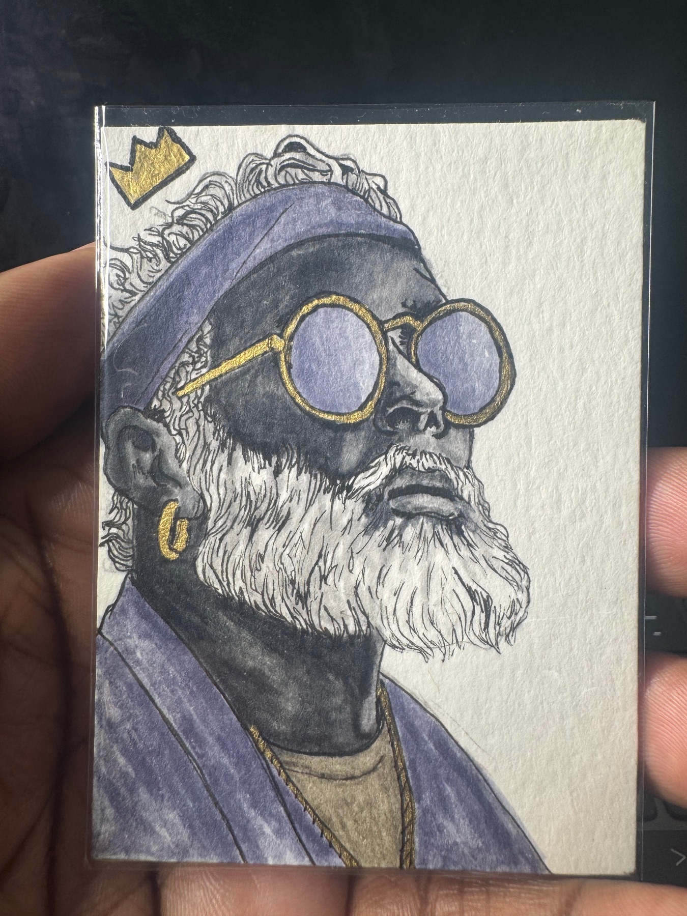 “Shaded Royalty” Original Hand painted ACEO aceo art card