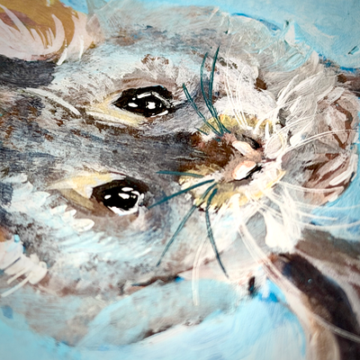 Blue Field Mouse By Lizz aceo art card thumbnail 3