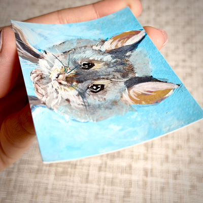 Blue Field Mouse By Lizz aceo art card thumbnail 2