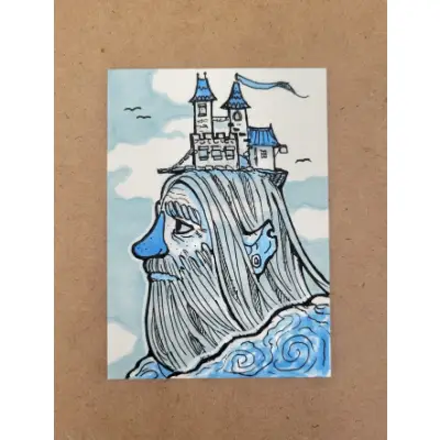 Contemplating aceo art card thumbnail 2