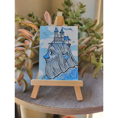Contemplating aceo art card thumbnail 1