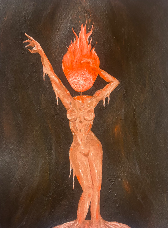 Hot Head aceo art card