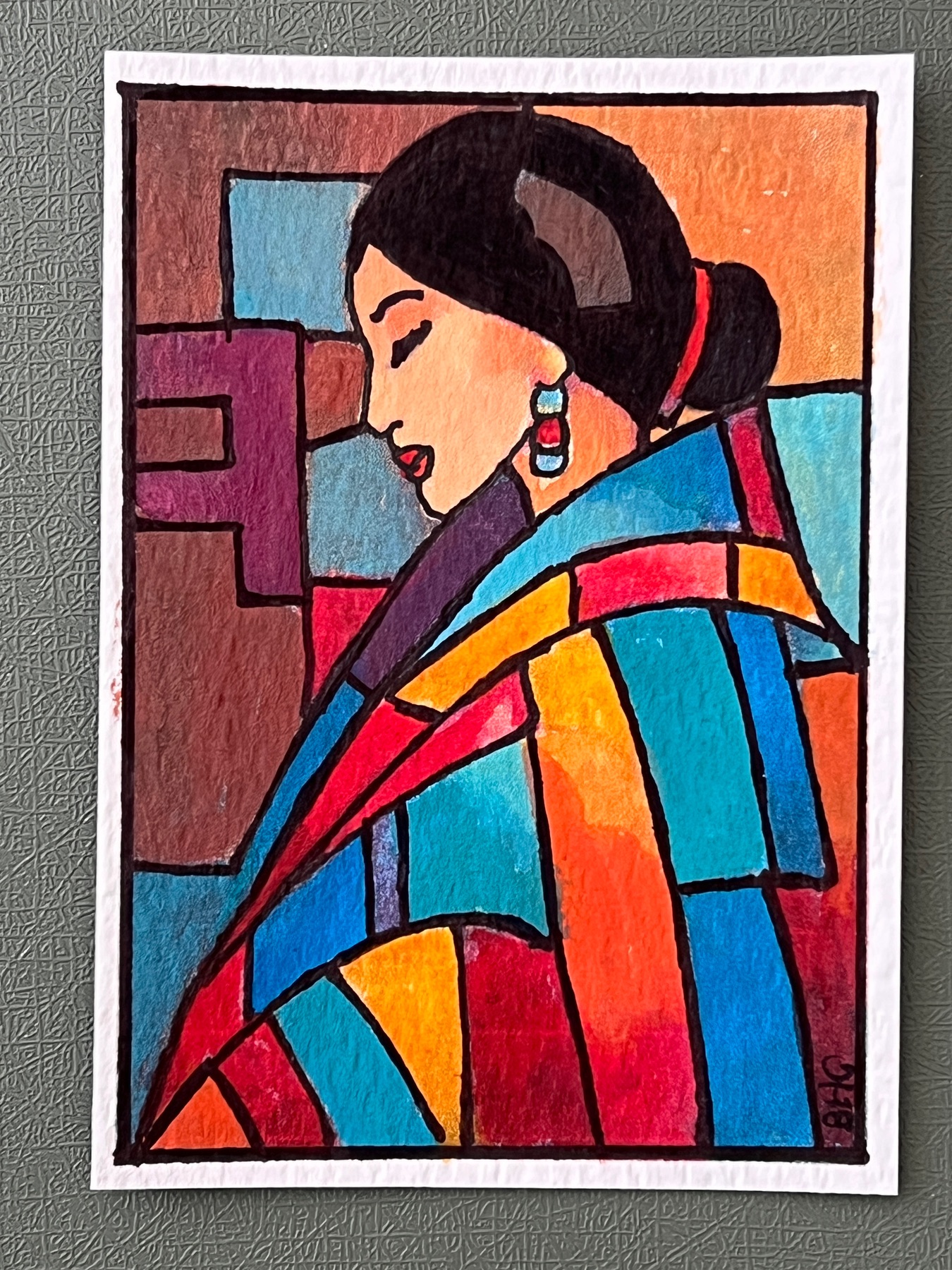 Coat of many colors aceo art card