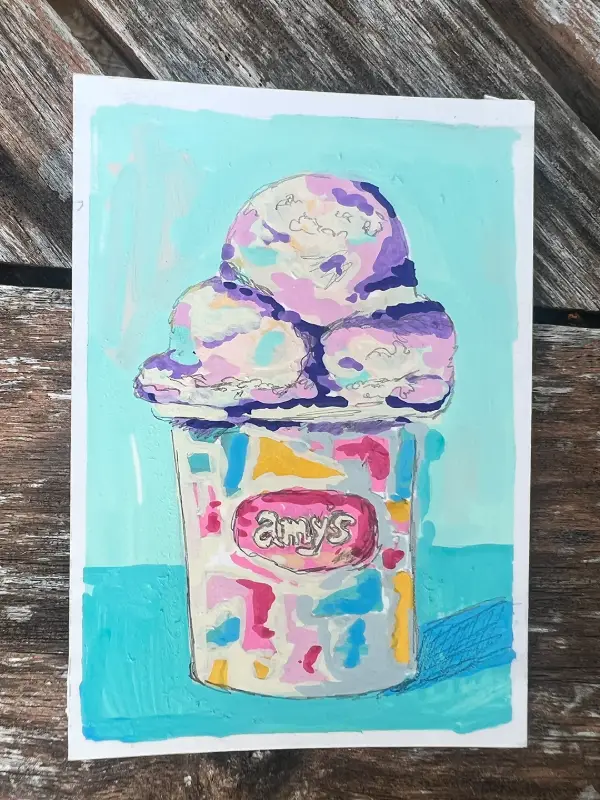 Amy's Ice Cream aceo art card