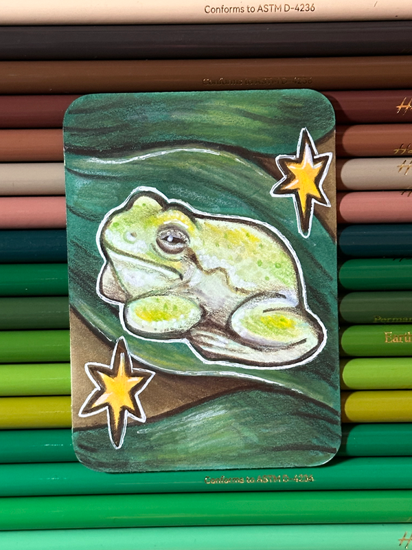 Frog aceo art card