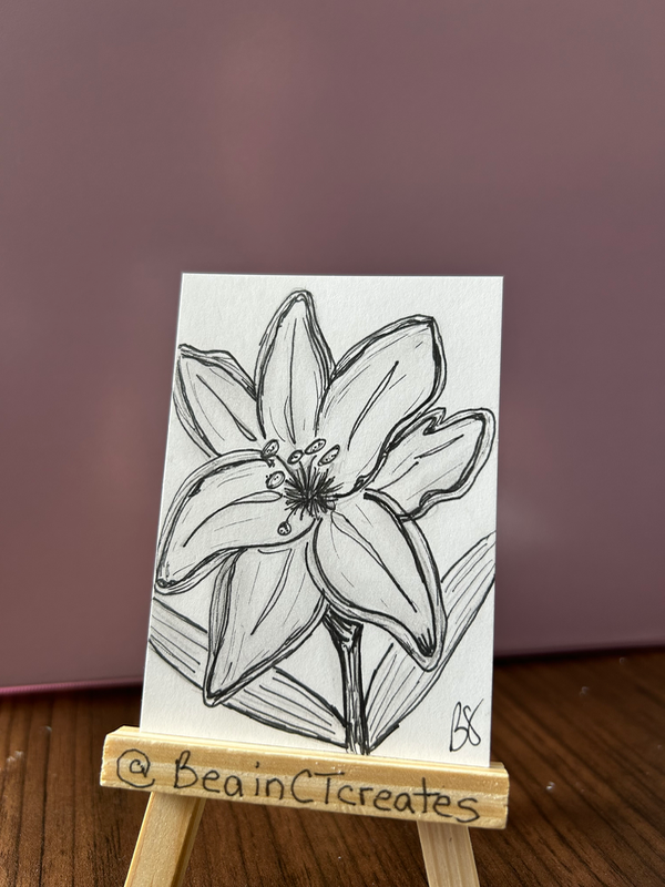 Lily in Ink aceo art card