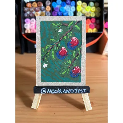 Apples on the Branch aceo art card thumbnail 1
