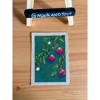Apples on the Branch aceo art card thumbnail 2