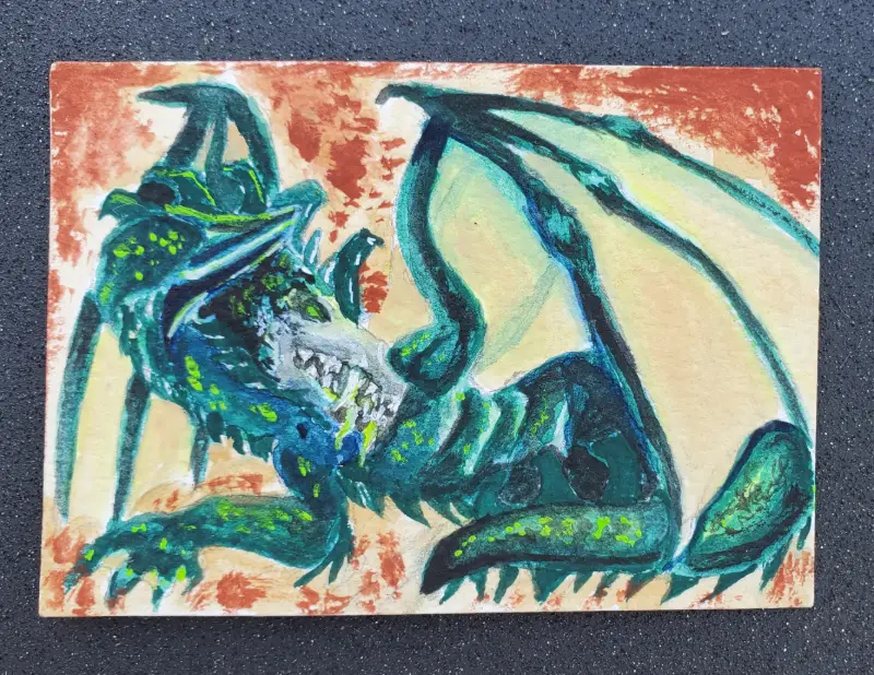 Black Dragon aceo art card